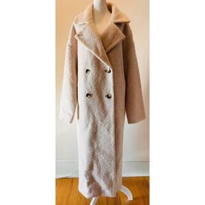 NWT Anthropologie Ivory Cream Boucle Cocoon Winter Coat US Large L XL MSRP $360